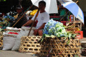 Opfergaben auf Markt in Denpasar, Bali