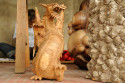 Holzdrache von Schnitzer in Mas, Bali