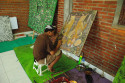Maler bei der Arbeit in Ubud, Bali