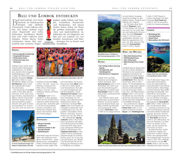 Seiten aus dem Reiseführer - © Dorling Kindersley Verlag Vis a Vis Bali und Lombok Reiseführer
