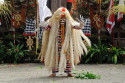 Die Todesgöttin Batari Durga erscheint und möchte den Prinzen Sadewa wie geplant opfern, was aber nicht funktioniert Hexe im Barong Tanz auf Bali