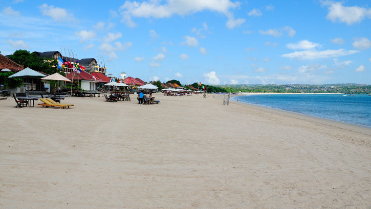 Fischrestaurants am Strand von Jimbaran, Bali