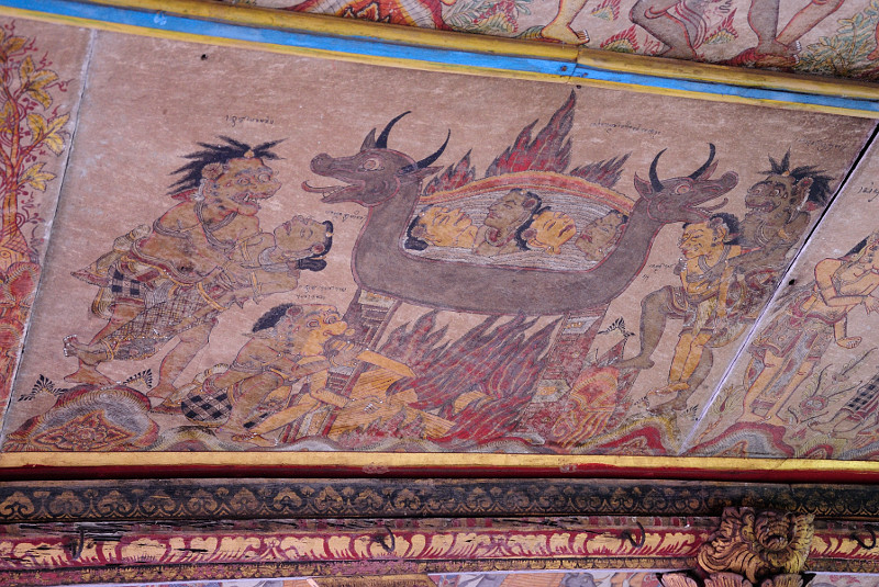 Deckenmalereien der Kertha Gosa in Klungkung, Bali