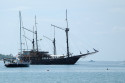 Yacht vor der Pulau Serangan, Bali
