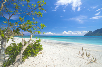 Die Insel Sumbawa in Indonesien hat vor allem tolle Surfspots und makellose weiße Sandstrände zu bieten. Artikelbild: © trubavin / Shutterstock Makelloser Sandstrand auf Sumbawa, Indonesien
